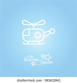 Web line icon. Helicopter ambulance