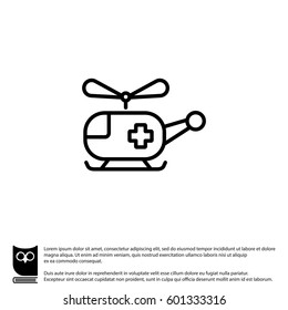 Web line icon. Helicopter ambulance