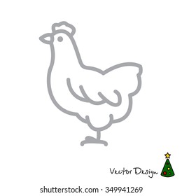 Web line icon. Hen