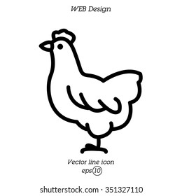 Web line icon. Hen
