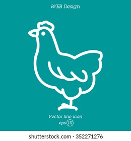 Web line icon. Hen