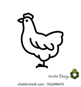 Web line icon. Hen