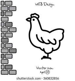 Web line icon. Hen