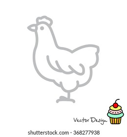 Web line icon. Hen