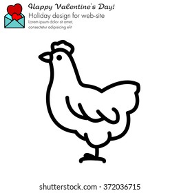 Web line icon. Hen