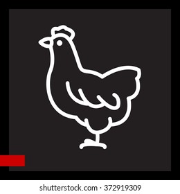 Web line icon. Hen