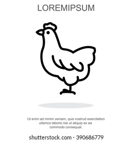 Web line icon. Hen