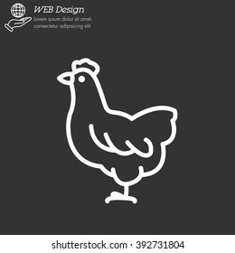 Web line icon. Hen