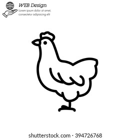 Web line icon. Hen