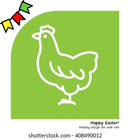 Web line icon. Hen