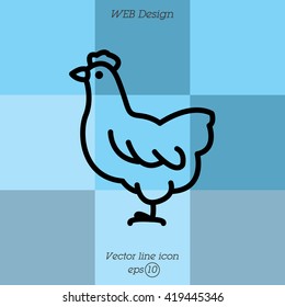 Web line icon. Hen