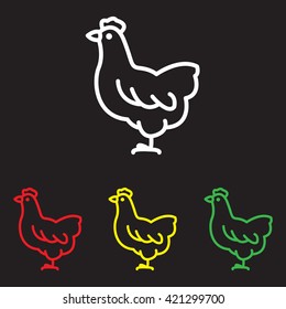Web line icon. Hen