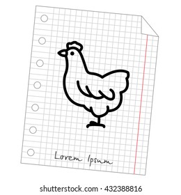 Web line icon. Hen