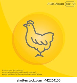 Web line icon. Hen