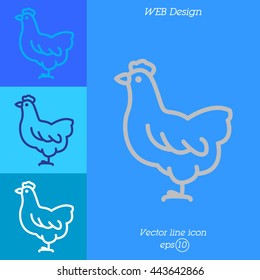 Web line icon. Hen