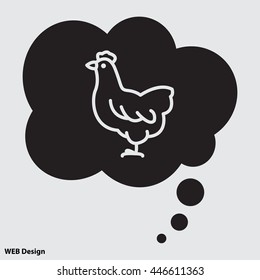 Web line icon. Hen