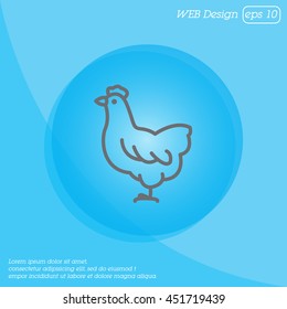 Web line icon. Hen