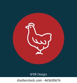 Web line icon. Hen