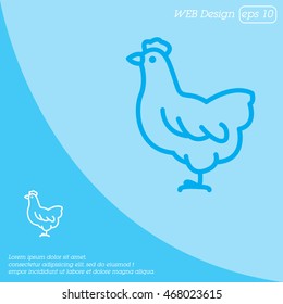 Web line icon. Hen