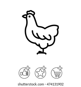 Web line icon. Hen