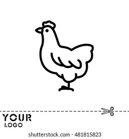 Web line icon. Hen