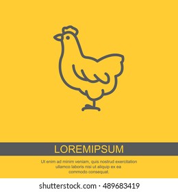 Web line icon. Hen