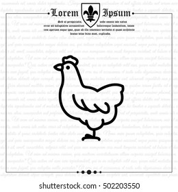 Web line icon. Hen