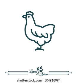 Web line icon. Hen