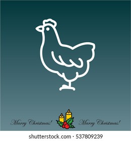 Web line icon. Hen