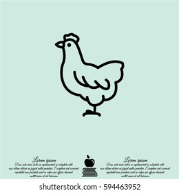 Web line icon. Hen