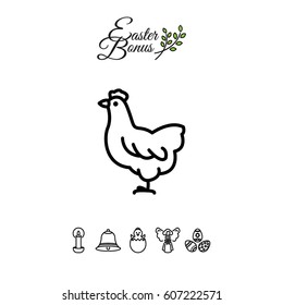 Web line icon. Hen