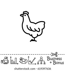 Web line icon. Hen