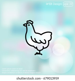 Web line icon. Hen