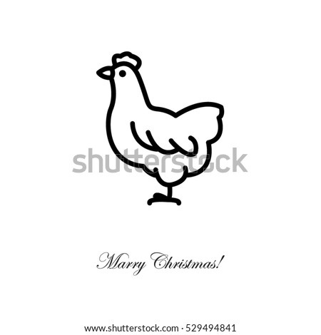 Web line icon. Hen