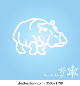 Web line icon. Hippo; wild animals