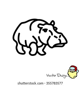 Web line icon. Hippo; wild animals