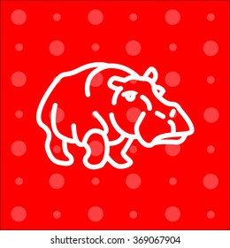 Web line icon. Hippo; wild animals