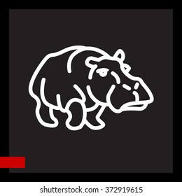 Web line icon. Hippo; wild animals