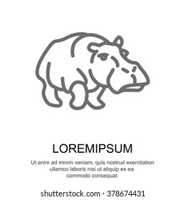 Web line icon. Hippo; wild animals