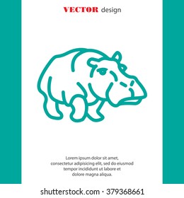 Web line icon. Hippo; wild animals