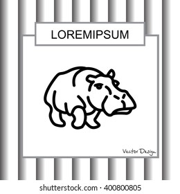 Web line icon. Hippo; wild animals