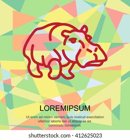Web line icon. Hippo; wild animals