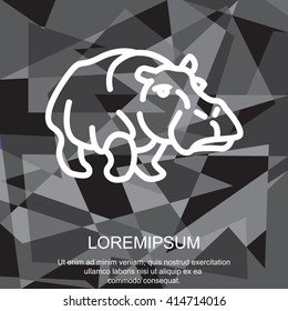 Web line icon. Hippo; wild animals