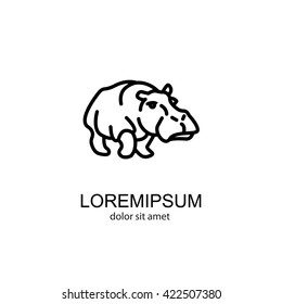 Web line icon. Hippo; wild animals