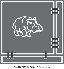 Web line icon. Hippo; wild animals