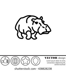 Web line icon. Hippo; wild animals