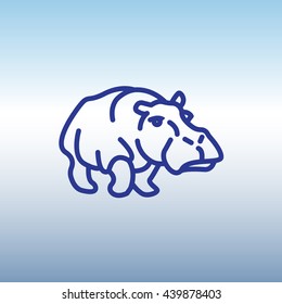 Web line icon. Hippo; wild animals