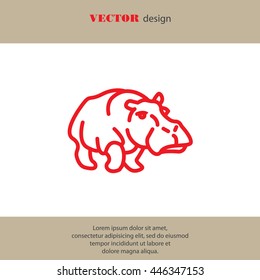 Web line icon. Hippo; wild animals