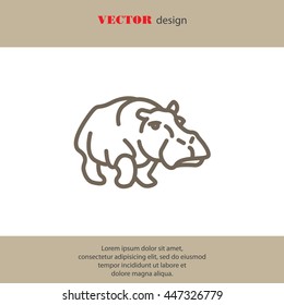 Web line icon. Hippo; wild animals