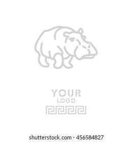 Web line icon. Hippo; wild animals